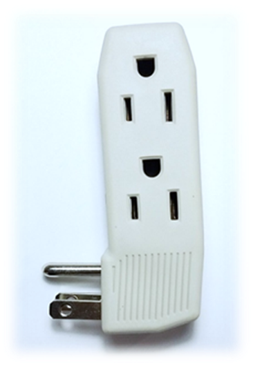 3 OUTLET WALL TAP Sideways  POWER ADAPTER Plug UL GROUNDED 3 WAY PRONG ELECTRIC  - Picture 2 of 4